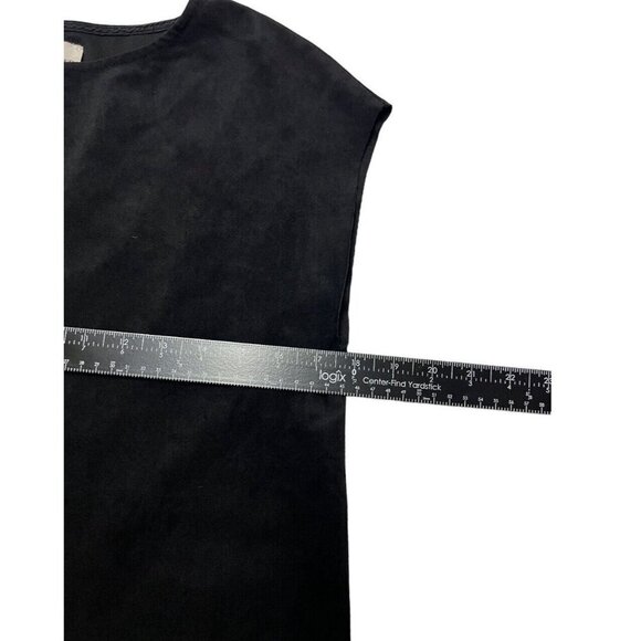 Wilfred Free Aritzia Nori Dress XS Oversize Black Vegan Suede Shift Minimalist - Picture 8 of 11